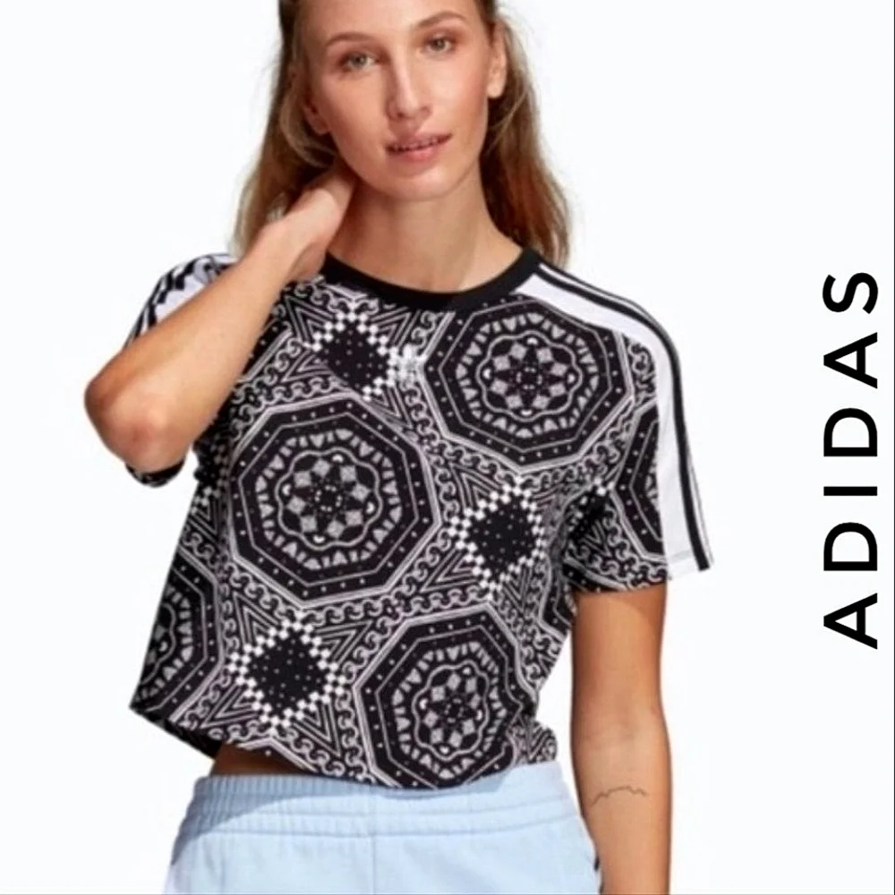 Adidas | Women's Black Crop T-shirt - Picture 1 of 5